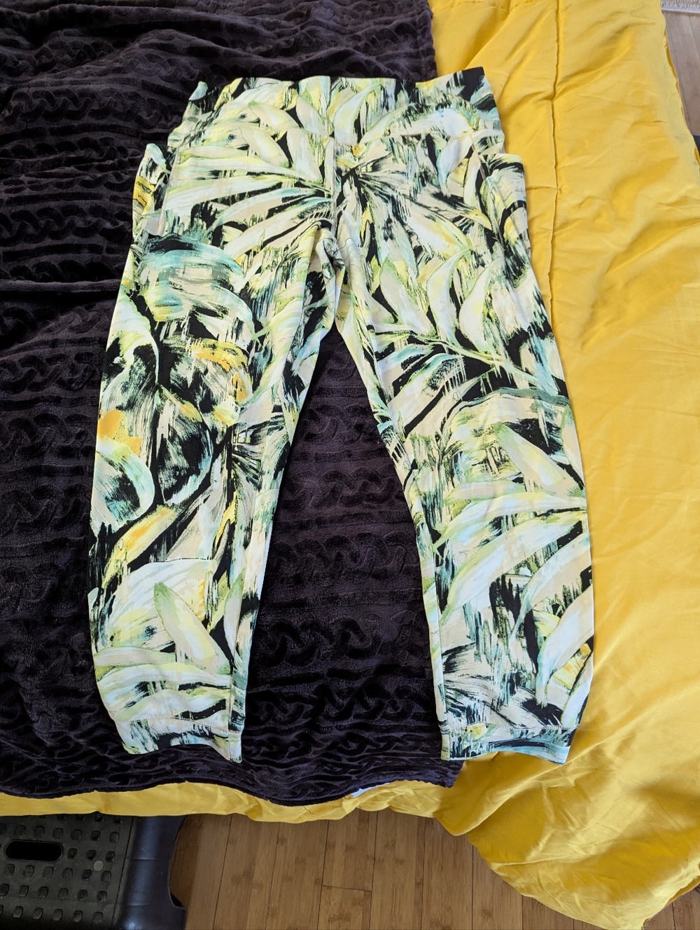 Belle by Kim Gravel Navy Leggings with Gold Logo